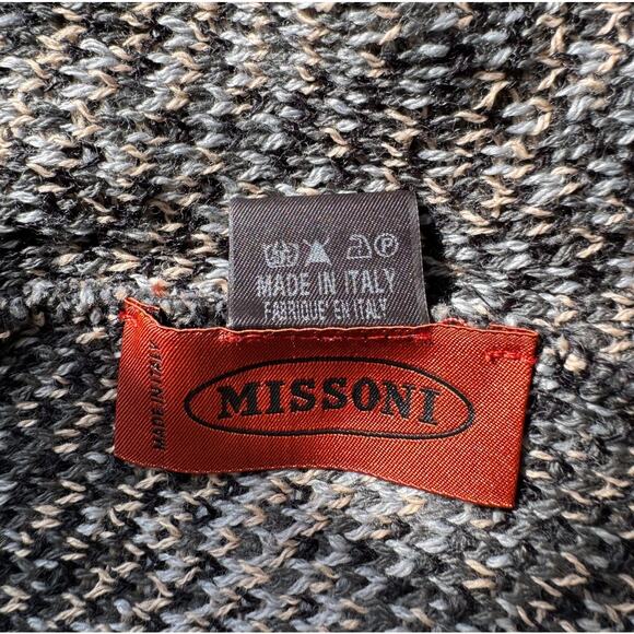 Vintage Missoni Sweater Poncho, Heavy Wool Blend Cape, Y2K Zig Zag, Italy, NWT - Picture 6 of 12